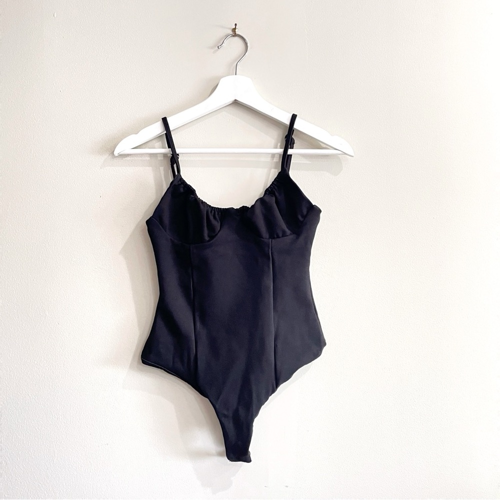 Remi x Revolve Black Ruffle Bodysuit - Designer Collaboration - Women Size XS